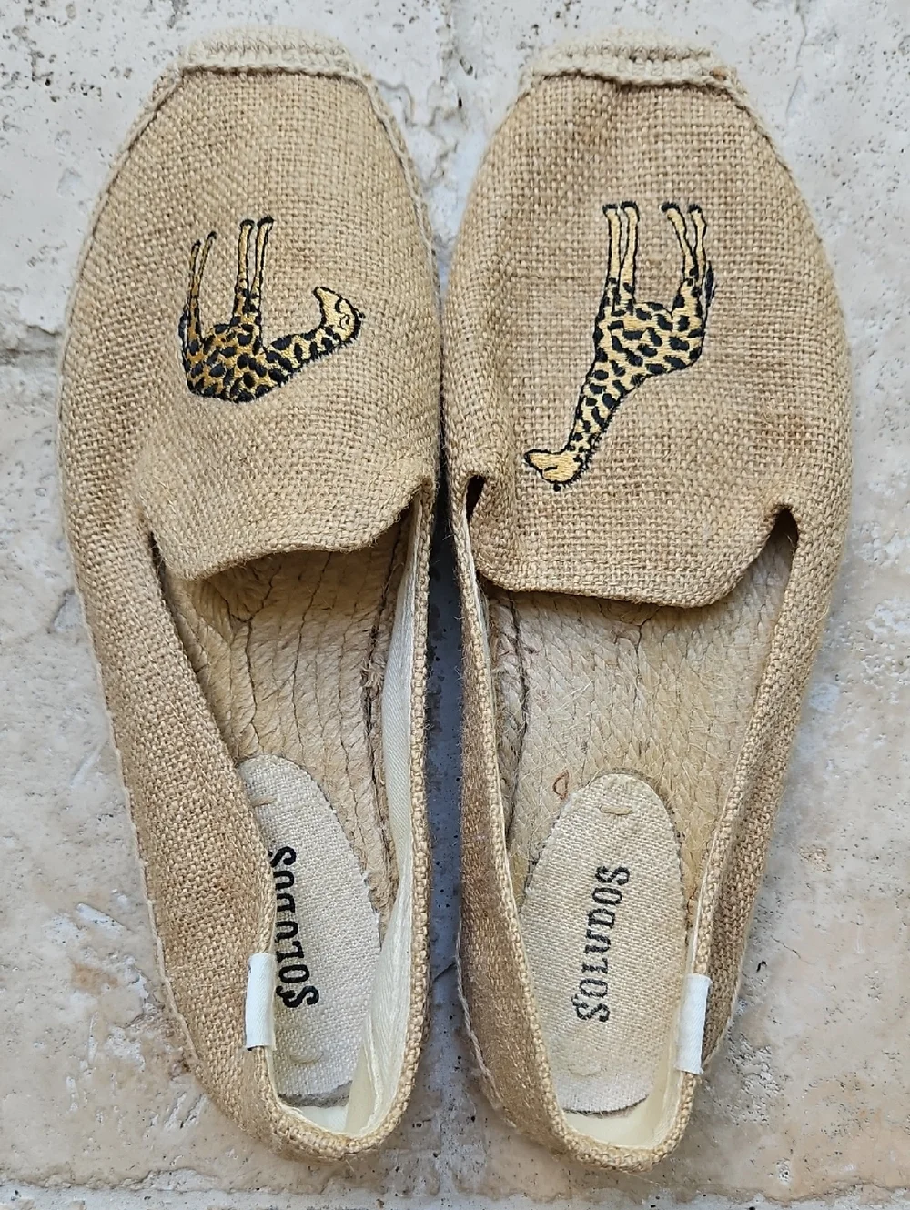 Soludos Giraffe Embroidered Tan Summer Espadrilles